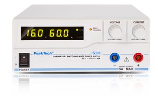 Laboratoorsed toiteallikad PeakTech® P 1530, DC 1 - 16 V / 0 - 60 A hind ja info | Toiteplokid | kaup24.ee