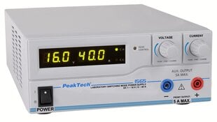 Лабораторный источник питания PeakTech® P 1565, DC 1 - 16V/0 - 40A & USB цена и информация | Источники питания | kaup24.ee