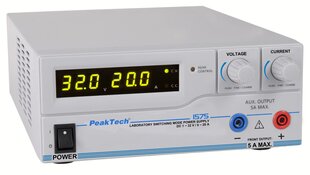 Лабораторный источник питания PeakTech® P 1575, DC 1 - 32V / 0 - 20A & USB цена и информация | Источники питания | kaup24.ee