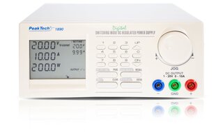 Labori toiteallikas PeakTech® P 1890 DC 1 - 20V / 0-10A USB-ga hind ja info | Toiteplokid | kaup24.ee