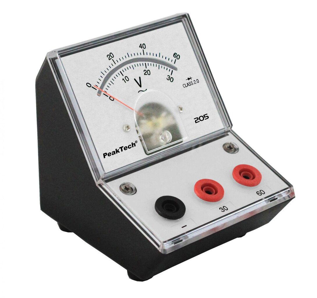 Analoogvoldimeeter PeakTech® P 205-12, - 0 ... 30V / 60V vahelduvvool цена и информация | Käsitööriistad | kaup24.ee