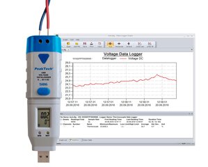 PeakTech® P 5186 USB andmelogija pinge: 0... 30V alalisvool цена и информация | Метеорологические станции, термометры | kaup24.ee