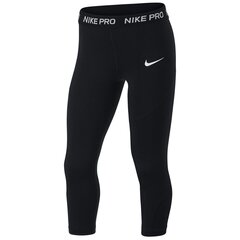 Tüdrukute treeningpüksid Girls Nike Pro Capri, must цена и информация | Штаны для девочек | kaup24.ee