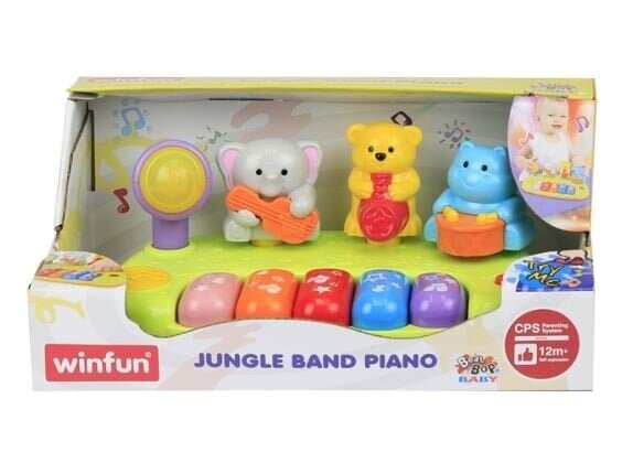 Muusikaline mänguasi klaver Jungle Friends WinFun, 12 kuud цена и информация | Arendavad mänguasjad | kaup24.ee