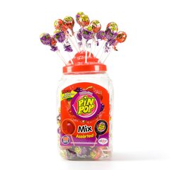 Pulgakommid Lollipopsid närimiskummiga Pin Pop Assorted, 100 tk hind ja info | Maiustused | kaup24.ee