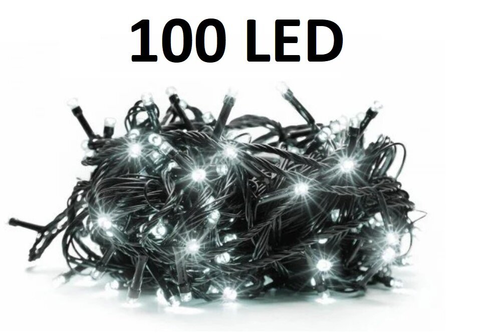 Jõuluvank 100 LED pirniga, 8m, valge hind ja info | Jõulutuled | kaup24.ee