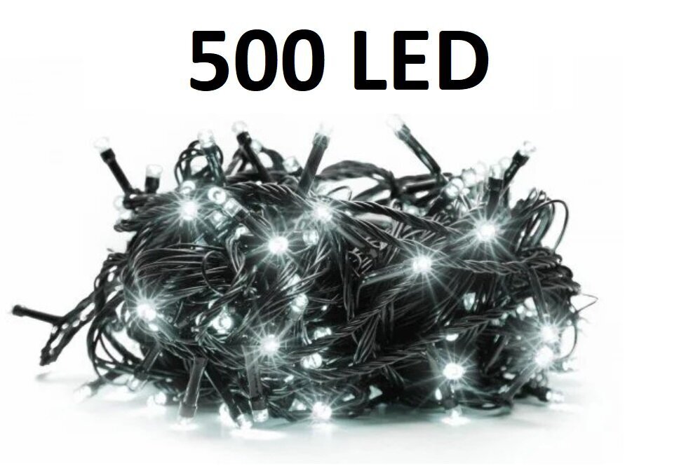 Jõuluvanik õues ja siseruumides 500 LED pirniga, 35m, valge hind ja info | Jõulutuled | kaup24.ee