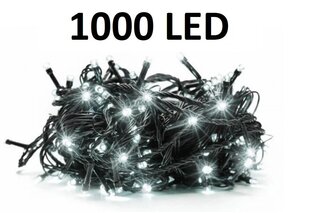 Jõuluvanik õues ja siseruumides 1000 LED pirniga, 70m, valge hind ja info | Jõulutuled | kaup24.ee