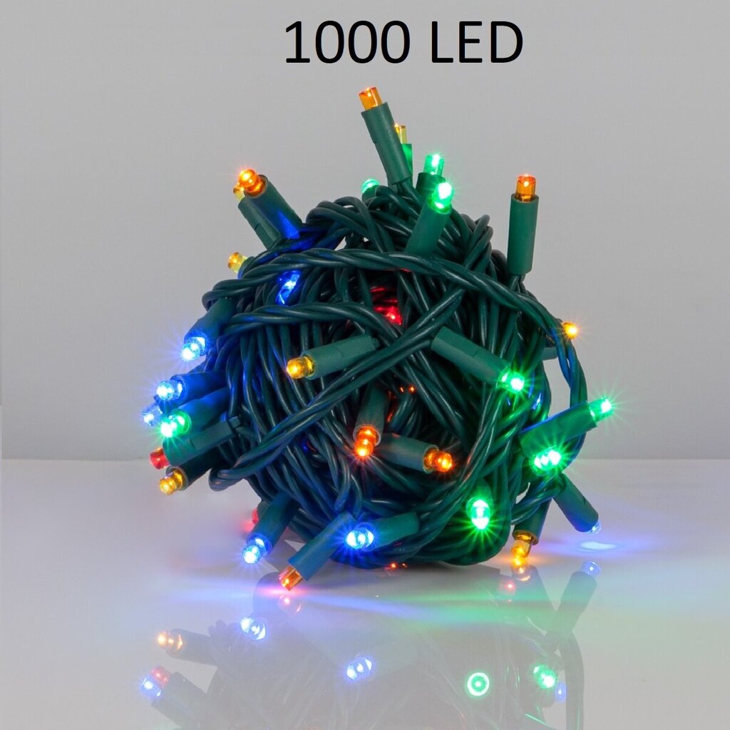 Jõuluvanik õues ja siseruumides 1000 LED-pirniga, 70m, mitmevärviline, mix hind ja info | Jõulutuled | kaup24.ee