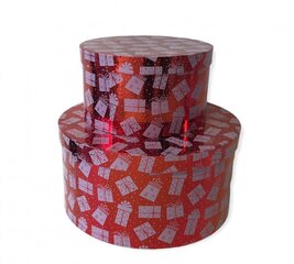 Круглая подарочная коробка Ø 24.5 х 13.8 см, Nr6, цвет: красный (438251) 7357 цена и информация | Декорации | kaup24.ee