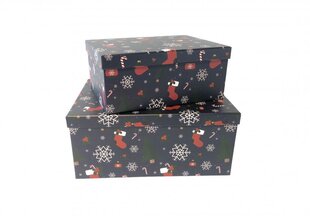 Коробка для подарков 23 х 16.5 х 9.5см, Nr3, цвет: тёмно-синий (438022) 6633 цена и информация | Рождественские украшения | kaup24.ee