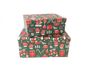 Kinkekarp 23 х 16.5 х 9.5cm, Nr3, värv: roheline (438046) 6725 цена и информация | Рождественские украшения | kaup24.ee