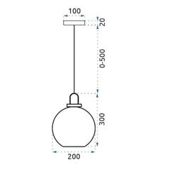 Klaaskuuliga rippvalgusti 20cm APP629-1CP цена и информация | Люстры | kaup24.ee