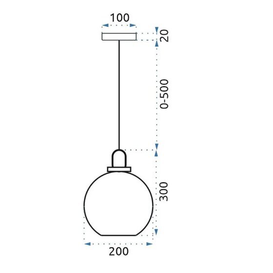 Klaaskuuliga rippvalgusti 20cm APP629-1CP цена и информация | Rippvalgustid | kaup24.ee