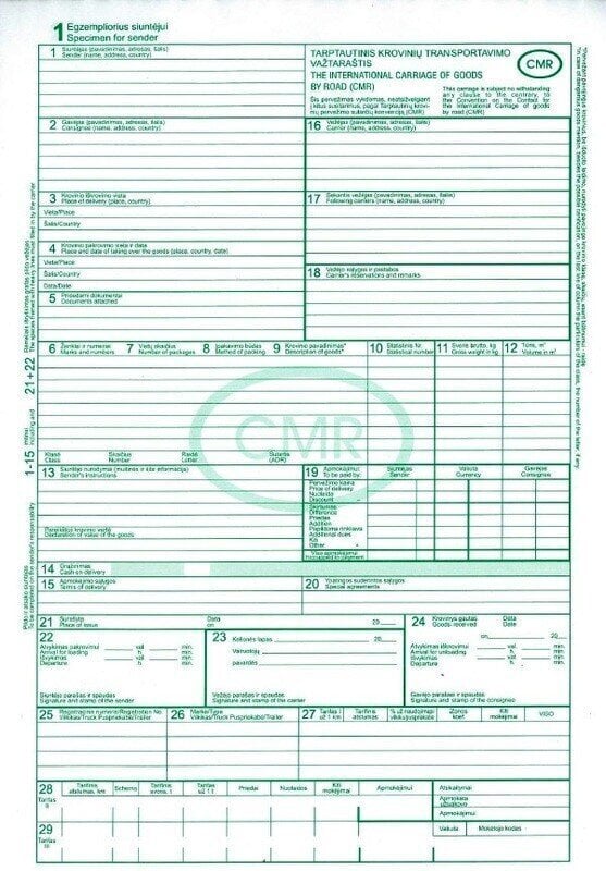 CMR blanketid, A4, 10 komplekti hind ja info | Vihikud, märkmikud ja paberikaubad | kaup24.ee