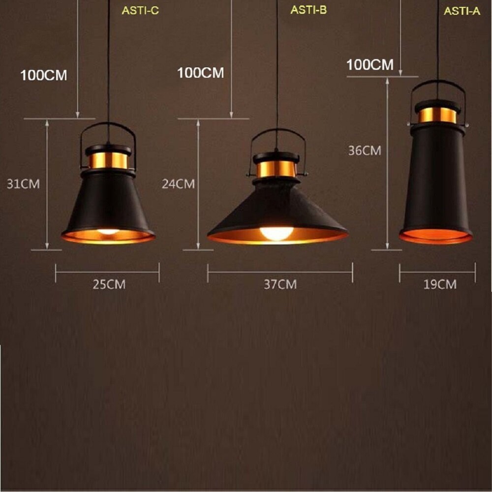 Asti c laelamp must / kuld hind ja info | Rippvalgustid | kaup24.ee