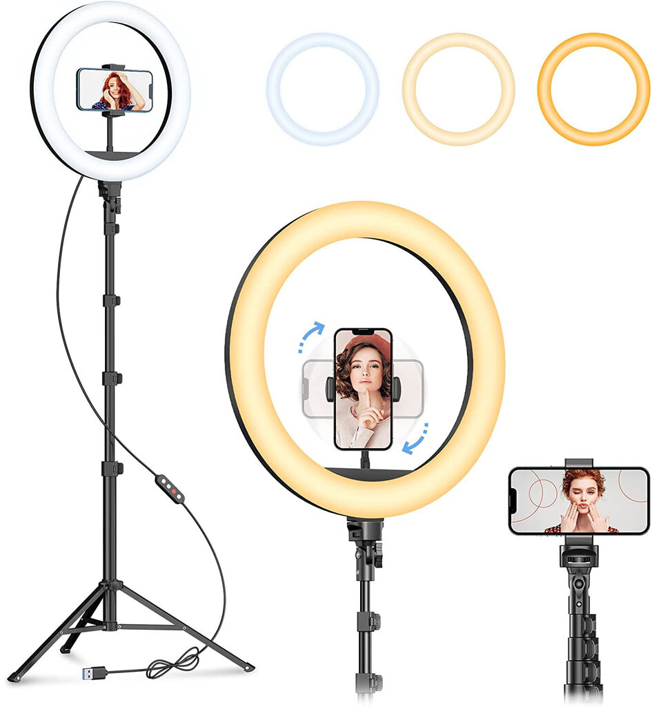 LED rõngaslamp selfie fotode ja statiivi jaoks, 192 cm, valgus blogijatele цена и информация | Fotovalgustuse seadmed | kaup24.ee