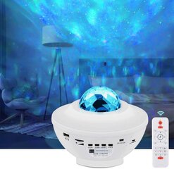 Светодиодный звездный проектор с динамиком и функцией bluetooth RGB StarLight GOAPA, белый цена и информация | Праздничные декорации | kaup24.ee