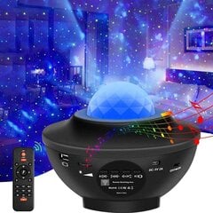 LED-täheprojektor koos kõlariga ja bluetooth-funktsiooniga RGB StarLight GOAPA, must цена и информация | Праздничные декорации | kaup24.ee