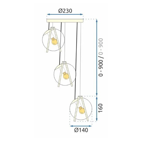 Rippvalgusti APP1091-3CP GOLD hind ja info | Rippvalgustid | kaup24.ee