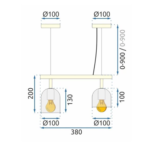 Rippvalgusti APP1032-2C Valge цена и информация | Rippvalgustid | kaup24.ee