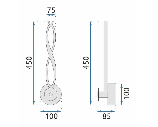 LED seinalamp APP1048-W Must hind ja info | Seinavalgustid | kaup24.ee