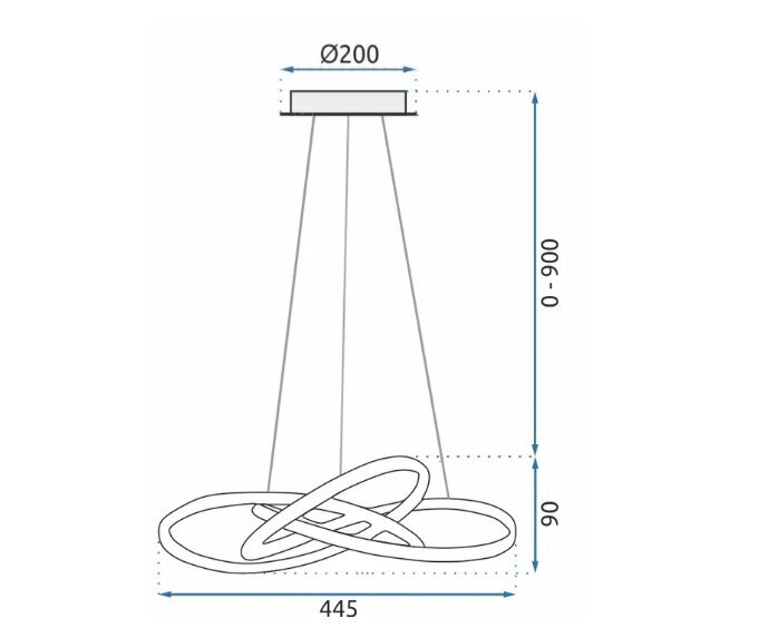 Ring Modernne LED rippvalgusti + kaugjuhtimispult APP392-CP valge цена и информация | Rippvalgustid | kaup24.ee