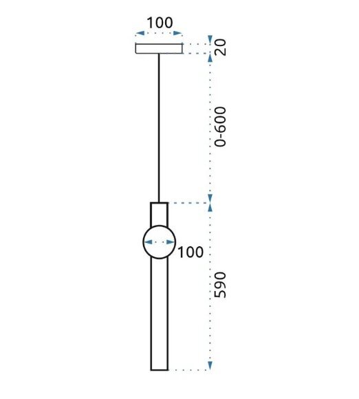 LED pikk rippvalgusti valge kuld APP476-CP цена и информация | Rippvalgustid | kaup24.ee