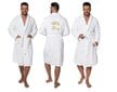 King Valge tikandiga meeste hommikumantel koos kraega цена и информация | Meeste hommikumantlid, pidžaamad | kaup24.ee
