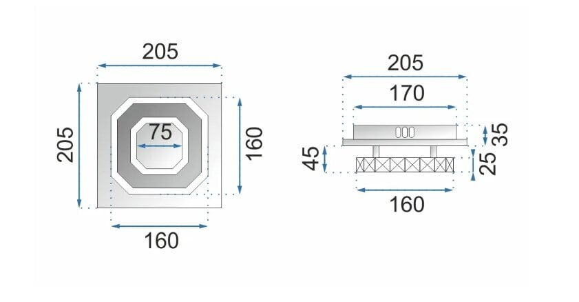 Crystal Square laevalgusti Plafond Glamour 8W APP405-C APP406-C APP405-C APP406-C цена и информация | Rippvalgustid | kaup24.ee