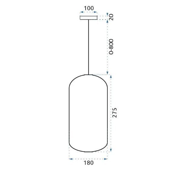 LED klaasist rippvalgusti sinine APP443-CP hind ja info | Rippvalgustid | kaup24.ee