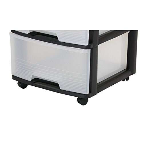 Riiul 5-sahtliga 20L Drawer System 37x39x100cm must/läbipaistev цена и информация | Hoiukastid ja -korvid | kaup24.ee