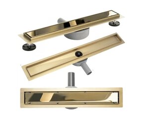 Rea Pure Neo Mirror Gold Pro 60 lineaarset äravoolu kanalisatsiooni цена и информация | Душевые сливы | kaup24.ee