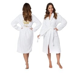 Queen Valge tikitud naiste hommikumantel koos kraega hind ja info | Naiste hommikumantlid | kaup24.ee