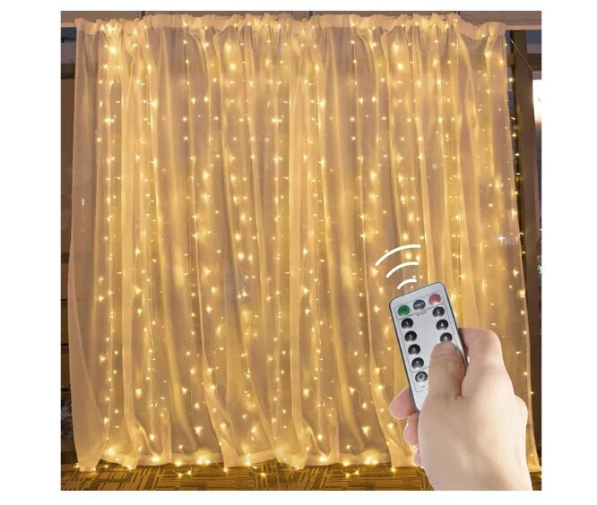 LED valguskardin 300 LED 3×3m 311334A / valgusvärvi hind ja info | Jõulukaunistused | kaup24.ee