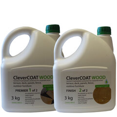 Двухкомпонентная защитная пропитка для дерева CleverCOAT, 2 x 3кг комплект, на 30м2 цена и информация | Импрегнанты, средства для ухода | kaup24.ee