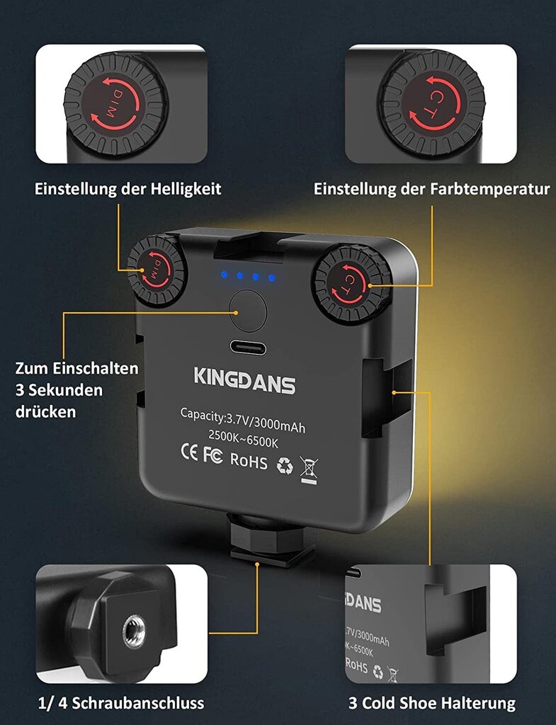 KINGDANS ALD81 LED kaameralamp hind ja info | Videokaamerate lisatarvikud | kaup24.ee