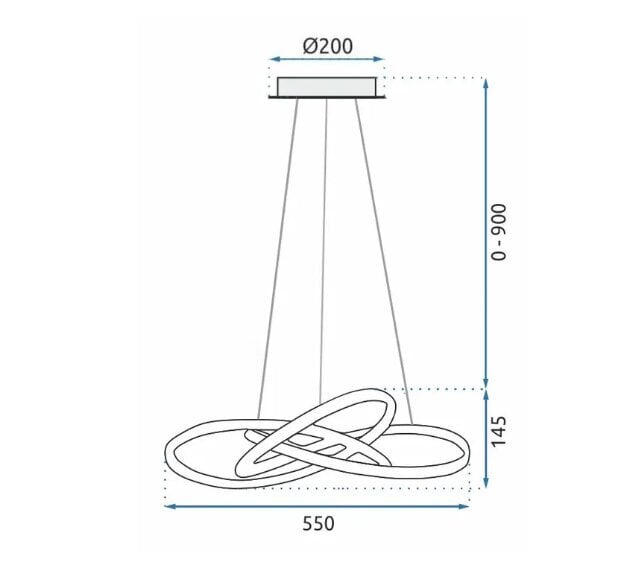 Ring Modernne LED rippvalgusti + kaugjuhtimispult APP394-CP kuldne цена и информация | Rippvalgustid | kaup24.ee