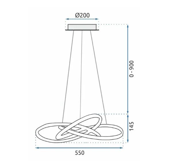 Ring Modernne LED rippvalgusti + kaugjuhtimispult APP395-CP must hind ja info | Rippvalgustid | kaup24.ee