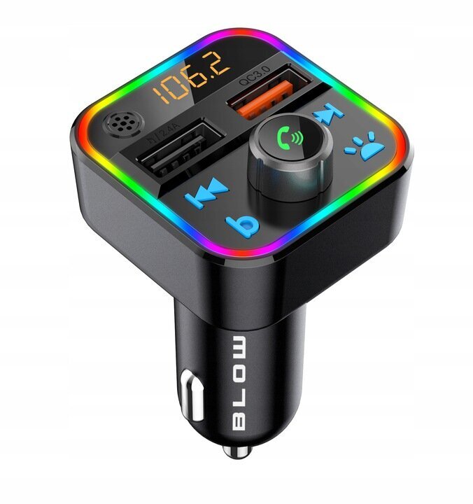 FM saatja Bluetooth QC RGB laadija, käed-vabad funktsioon цена и информация | FM modulaatorid, FM trasmitterid | kaup24.ee