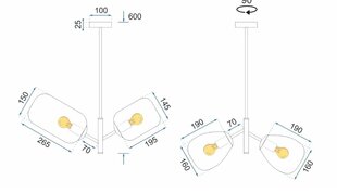 Mitmevärviline klaasist rippvalgusti APP436-4C цена и информация | Люстры | kaup24.ee