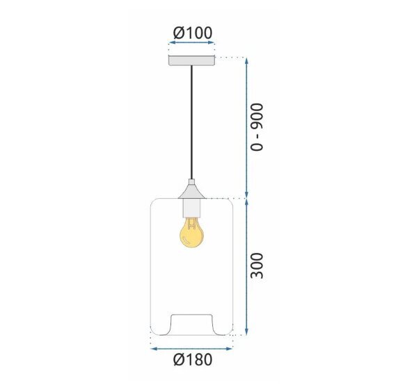 Klaasist rippvalgusti APP310-1CP LOFT hind ja info | Rippvalgustid | kaup24.ee