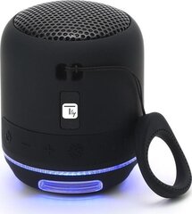 Techly Bluetooth 5W TWS LED MP3 USB/MicroSD, must цена и информация | Аудиоколонки | kaup24.ee