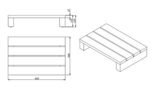 Подставка Sanplast Meranti 60x40x12 цена и информация | Принадлежности для ванн | kaup24.ee