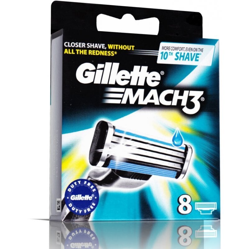 Gillette Mach3 Gillette täitelõikurid terad 8 tk hind ja info | Raseerimisvahendid | kaup24.ee