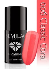 Geel küünelakk Semilac UV Hybrid 7 ml, 006 Classic Coral цена и информация | Лаки для ногтей, укрепители для ногтей | kaup24.ee