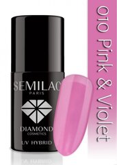 Geel küünelakk Semilac UV Hybrid 7 ml, 010 Pink & Violet hind ja info | Küünelakid, küünetugevdajad | kaup24.ee