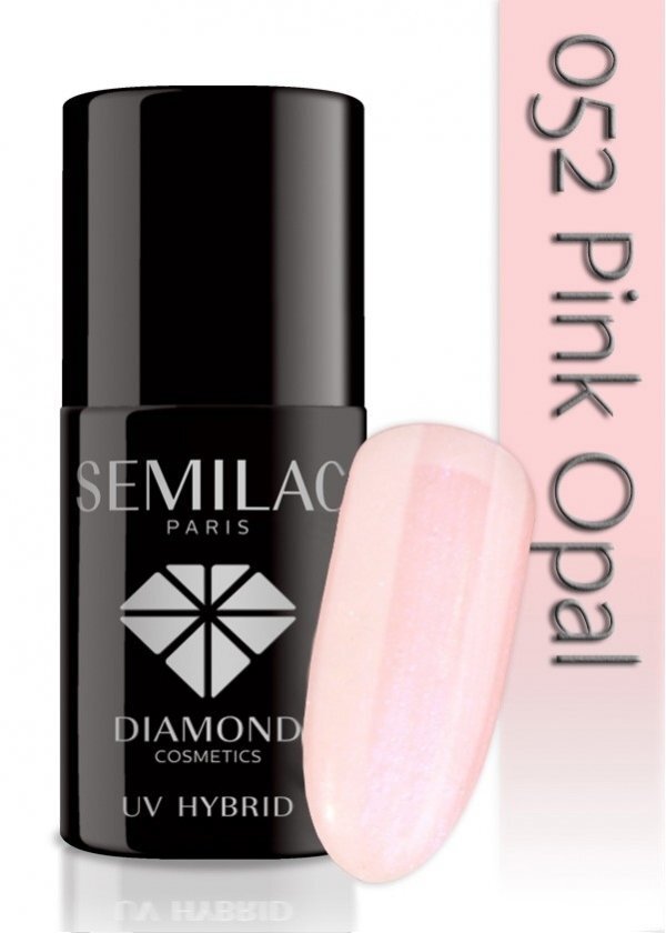 Geel küünelakk Semilac UV Hybrid 7 ml, 052 Pink Opal hind ja info | Küünelakid, küünetugevdajad | kaup24.ee