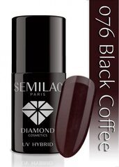 Geel küünelakk Semilac UV Hybrid 7 ml, 076 Black Coffee hind ja info | Küünelakid, küünetugevdajad | kaup24.ee