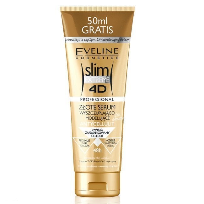 Tselluliidivastane seerum kullaosakestega Eveline Slim Extreme 4D 250 ml цена и информация | Tselluliidivastane hooldus | kaup24.ee